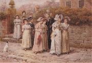 George goodwin kilburne Mirr Pinkerton-s Academy oil on canvas